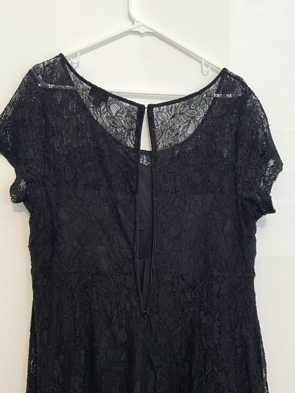 TORRID Plus Size Illusion Yoke Lace Dress Black Short Sleeve Party Whimsigoth 18 - Picture 15 of 16